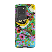 Samsung phone case-Finches By Claire West-Product Details Raised bevel to protect screen from scratches. Impact resistant polycarbonate shell and shock absorbing inner TPU liner. Secure fit with design wrapping around side of the case and full access to ports. Compatible with Qi-standard wireless charging. Thickness 1/8 inch (3mm), weight 30g. Compatibility See drop down menu for options, please select the right case as we print to order.-Stringberry