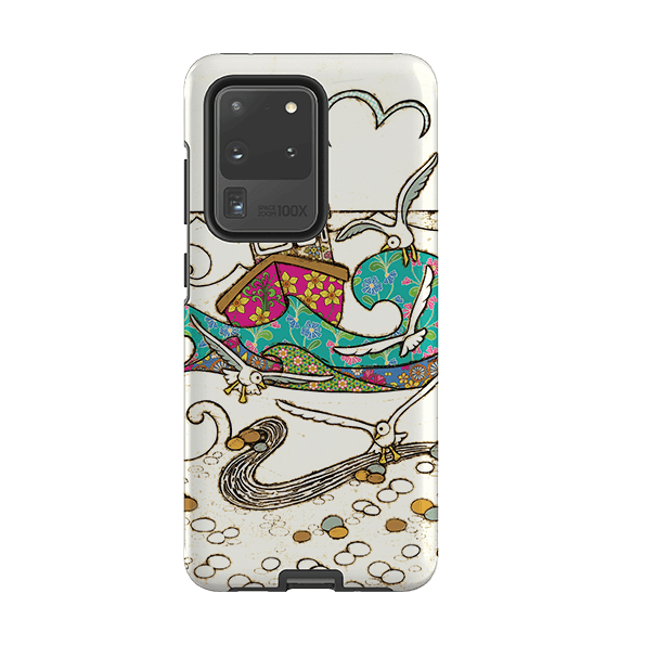 Samsung phone case-Fishing Boat By Amelia Bowman-Product Details Raised bevel to protect screen from scratches. Impact resistant polycarbonate shell and shock absorbing inner TPU liner. Secure fit with design wrapping around side of the case and full access to ports. Compatible with Qi-standard wireless charging. Thickness 1/8 inch (3mm), weight 30g. Compatibility See drop down menu for options, please select the right case as we print to order.-Stringberry