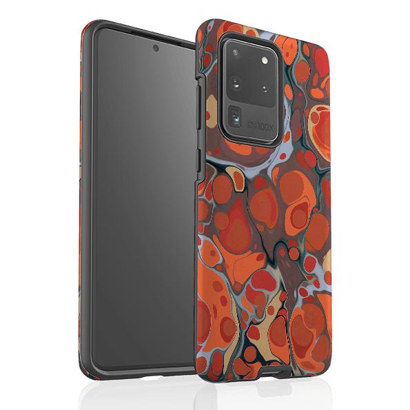 Samsung phone case-Flaming Volcano-Product Details Raised bevel to protect screen from scratches. Impact resistant polycarbonate shell and shock absorbing inner TPU liner. Secure fit with design wrapping around side of the case and full access to ports. Compatible with Qi-standard wireless charging. Thickness 1/8 inch (3mm), weight 30g. Compatibility See drop down menu for options, please select the right case as we print to order.-Stringberry