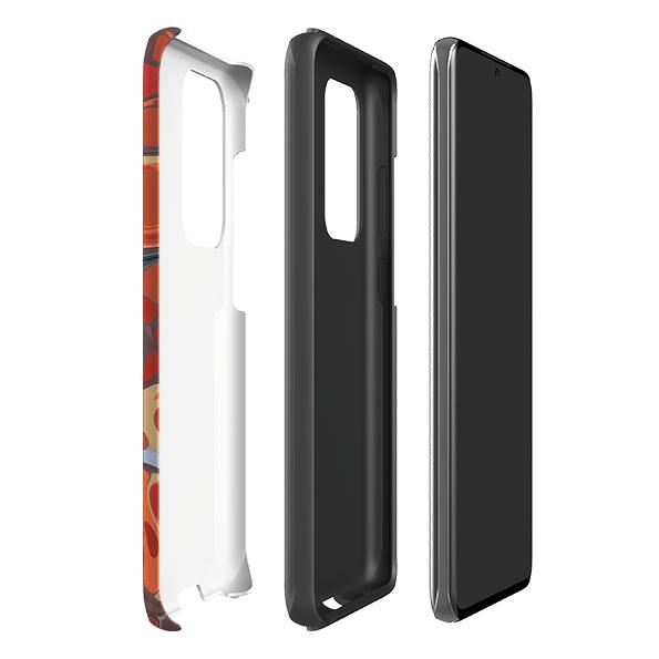 Samsung phone case-Flaming Volcano-Product Details Raised bevel to protect screen from scratches. Impact resistant polycarbonate shell and shock absorbing inner TPU liner. Secure fit with design wrapping around side of the case and full access to ports. Compatible with Qi-standard wireless charging. Thickness 1/8 inch (3mm), weight 30g. Compatibility See drop down menu for options, please select the right case as we print to order.-Stringberry