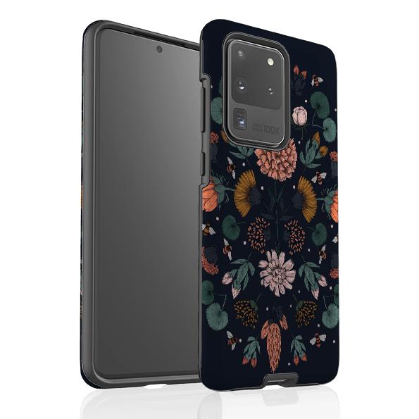 Samsung phone case-Floral By Jade Mosinski-Product Details Raised bevel to protect screen from scratches. Impact resistant polycarbonate shell and shock absorbing inner TPU liner. Secure fit with design wrapping around side of the case and full access to ports. Compatible with Qi-standard wireless charging. Thickness 1/8 inch (3mm), weight 30g. Compatibility See drop down menu for options, please select the right case as we print to order.-Stringberry