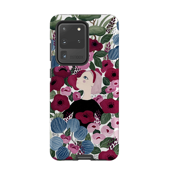 Samsung phone case-Flower Garden By Bex Parkin-Product Details Raised bevel to protect screen from scratches. Impact resistant polycarbonate shell and shock absorbing inner TPU liner. Secure fit with design wrapping around side of the case and full access to ports. Compatible with Qi-standard wireless charging. Thickness 1/8 inch (3mm), weight 30g. Compatibility See drop down menu for options, please select the right case as we print to order.-Stringberry