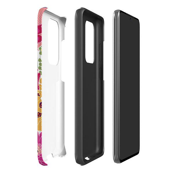 Samsung phone case-Flower Garden By Kate Heiss-Product Details Raised bevel to protect screen from scratches. Impact resistant polycarbonate shell and shock absorbing inner TPU liner. Secure fit with design wrapping around side of the case and full access to ports. Compatible with Qi-standard wireless charging. Thickness 1/8 inch (3mm), weight 30g. Compatibility See drop down menu for options, please select the right case as we print to order.-Stringberry