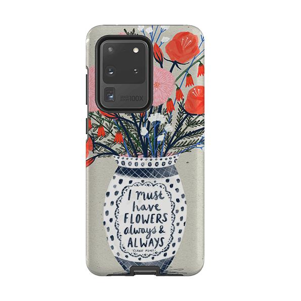 Samsung phone case-Flowers Always By Lee Foster Wilson-Product Details Raised bevel to protect screen from scratches. Impact resistant polycarbonate shell and shock absorbing inner TPU liner. Secure fit with design wrapping around side of the case and full access to ports. Compatible with Qi-standard wireless charging. Thickness 1/8 inch (3mm), weight 30g. Compatibility See drop down menu for options, please select the right case as we print to order.-Stringberry