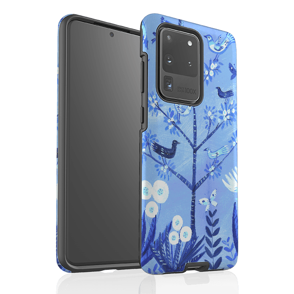 Samsung phone case-Folk Art By Mary Stubberfield-Product Details Raised bevel to protect screen from scratches. Impact resistant polycarbonate shell and shock absorbing inner TPU liner. Secure fit with design wrapping around side of the case and full access to ports. Compatible with Qi-standard wireless charging. Thickness 1/8 inch (3mm), weight 30g. Compatibility See drop down menu for options, please select the right case as we print to order.-Stringberry