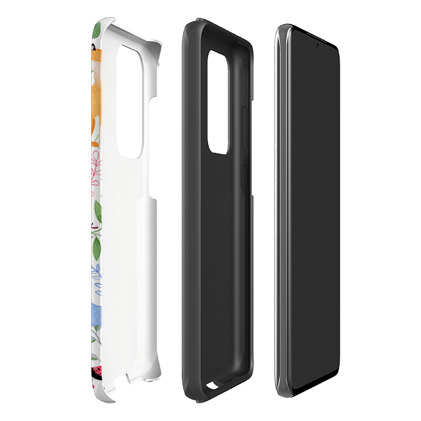 Samsung phone case-Folk Garden By Bex Parkin-Product Details Raised bevel to protect screen from scratches. Impact resistant polycarbonate shell and shock absorbing inner TPU liner. Secure fit with design wrapping around side of the case and full access to ports. Compatible with Qi-standard wireless charging. Thickness 1/8 inch (3mm), weight 30g. Compatibility See drop down menu for options, please select the right case as we print to order.-Stringberry