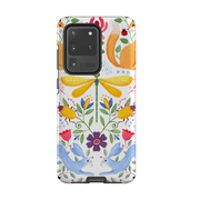 Samsung phone case-Folk Garden By Bex Parkin-Product Details Raised bevel to protect screen from scratches. Impact resistant polycarbonate shell and shock absorbing inner TPU liner. Secure fit with design wrapping around side of the case and full access to ports. Compatible with Qi-standard wireless charging. Thickness 1/8 inch (3mm), weight 30g. Compatibility See drop down menu for options, please select the right case as we print to order.-Stringberry