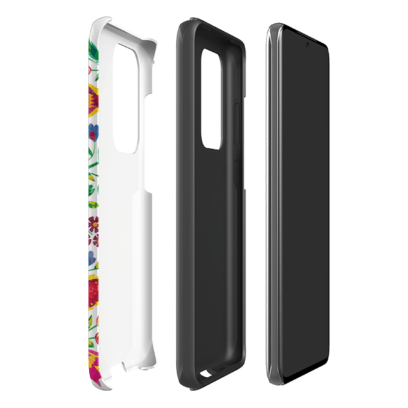 Samsung phone case-Folk Pattern By Tracey English-Product Details Raised bevel to protect screen from scratches. Impact resistant polycarbonate shell and shock absorbing inner TPU liner. Secure fit with design wrapping around side of the case and full access to ports. Compatible with Qi-standard wireless charging. Thickness 1/8 inch (3mm), weight 30g. Compatibility See drop down menu for options, please select the right case as we print to order.-Stringberry