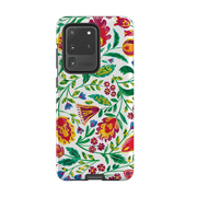 Samsung phone case-Folk Pattern By Tracey English-Product Details Raised bevel to protect screen from scratches. Impact resistant polycarbonate shell and shock absorbing inner TPU liner. Secure fit with design wrapping around side of the case and full access to ports. Compatible with Qi-standard wireless charging. Thickness 1/8 inch (3mm), weight 30g. Compatibility See drop down menu for options, please select the right case as we print to order.-Stringberry