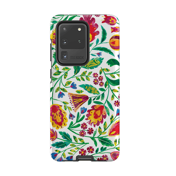 Samsung phone case-Folk Pattern By Tracey English-Product Details Raised bevel to protect screen from scratches. Impact resistant polycarbonate shell and shock absorbing inner TPU liner. Secure fit with design wrapping around side of the case and full access to ports. Compatible with Qi-standard wireless charging. Thickness 1/8 inch (3mm), weight 30g. Compatibility See drop down menu for options, please select the right case as we print to order.-Stringberry