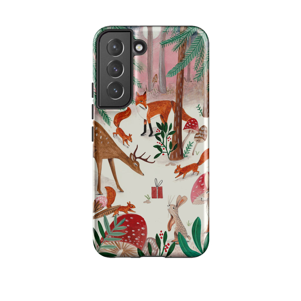 Samsung phone case-Forest Gifts By Caroline Bonne Muller-Product Details Raised bevel to protect screen from scratches. Impact resistant polycarbonate shell and shock absorbing inner TPU liner. Secure fit with design wrapping around side of the case and full access to ports. Compatible with Qi-standard wireless charging. Thickness 1/8 inch (3mm), weight 30g. Compatibility See drop down menu for options, please select the right case as we print to order.-Stringberry