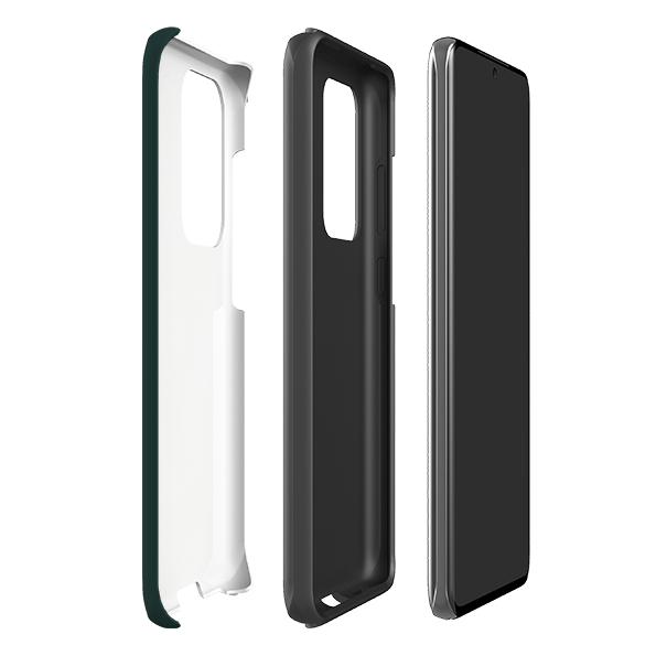 Samsung phone case-Forest Green-Product Details Raised bevel to protect screen from scratches. Impact resistant polycarbonate shell and shock absorbing inner TPU liner. Secure fit with design wrapping around side of the case and full access to ports. Compatible with Qi-standard wireless charging. Thickness 1/8 inch (3mm), weight 30g. Compatibility See drop down menu for options, please select the right case as we print to order.-Stringberry