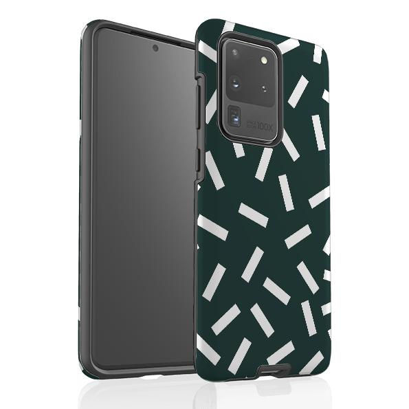 Samsung phone case-Forest Green Confetti-Product Details Raised bevel to protect screen from scratches. Impact resistant polycarbonate shell and shock absorbing inner TPU liner. Secure fit with design wrapping around side of the case and full access to ports. Compatible with Qi-standard wireless charging. Thickness 1/8 inch (3mm), weight 30g. Compatibility See drop down menu for options, please select the right case as we print to order.-Stringberry