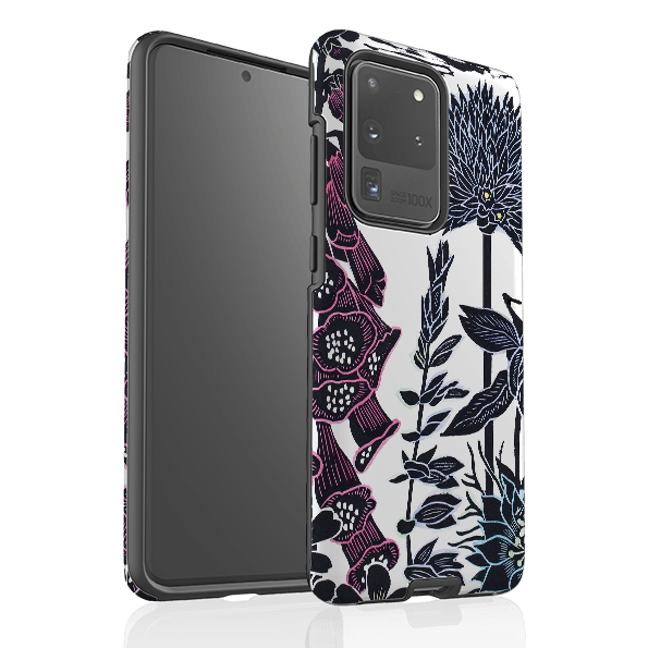 Samsung phone case-Fox Gloves By Kate Heiss-Product Details Raised bevel to protect screen from scratches. Impact resistant polycarbonate shell and shock absorbing inner TPU liner. Secure fit with design wrapping around side of the case and full access to ports. Compatible with Qi-standard wireless charging. Thickness 1/8 inch (3mm), weight 30g. Compatibility See drop down menu for options, please select the right case as we print to order.-Stringberry