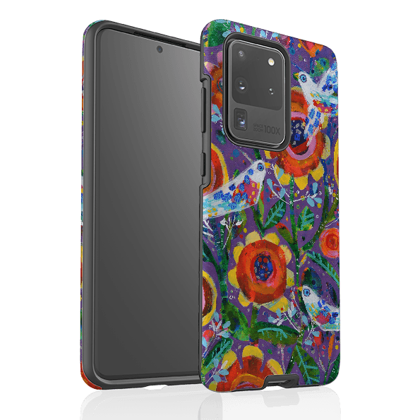 Samsung phone case-Garden Party By Claire West-Product Details Raised bevel to protect screen from scratches. Impact resistant polycarbonate shell and shock absorbing inner TPU liner. Secure fit with design wrapping around side of the case and full access to ports. Compatible with Qi-standard wireless charging. Thickness 1/8 inch (3mm), weight 30g. Compatibility See drop down menu for options, please select the right case as we print to order.-Stringberry