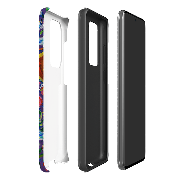 Samsung phone case-Garden Party By Claire West-Product Details Raised bevel to protect screen from scratches. Impact resistant polycarbonate shell and shock absorbing inner TPU liner. Secure fit with design wrapping around side of the case and full access to ports. Compatible with Qi-standard wireless charging. Thickness 1/8 inch (3mm), weight 30g. Compatibility See drop down menu for options, please select the right case as we print to order.-Stringberry