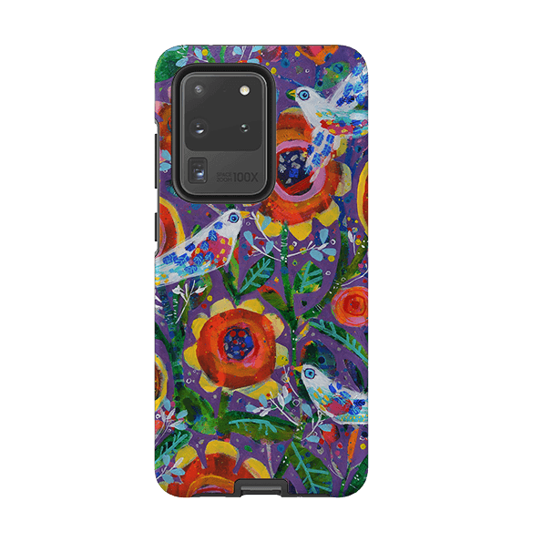 Samsung phone case-Garden Party By Claire West-Product Details Raised bevel to protect screen from scratches. Impact resistant polycarbonate shell and shock absorbing inner TPU liner. Secure fit with design wrapping around side of the case and full access to ports. Compatible with Qi-standard wireless charging. Thickness 1/8 inch (3mm), weight 30g. Compatibility See drop down menu for options, please select the right case as we print to order.-Stringberry