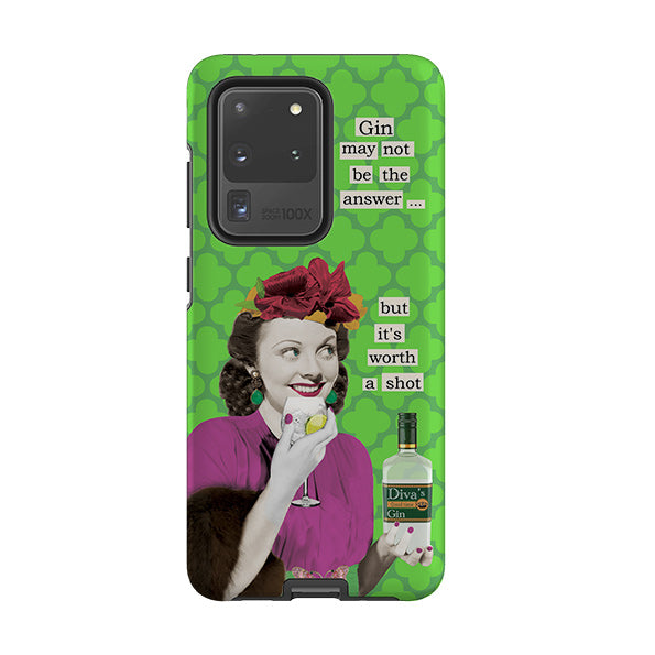 Samsung phone case-Gin By Clare Jordan-Product Details Raised bevel to protect screen from scratches. Impact resistant polycarbonate shell and shock absorbing inner TPU liner. Secure fit with design wrapping around side of the case and full access to ports. Compatible with Qi-standard wireless charging. Thickness 1/8 inch (3mm), weight 30g. Compatibility See drop down menu for options, please select the right case as we print to order.-Stringberry