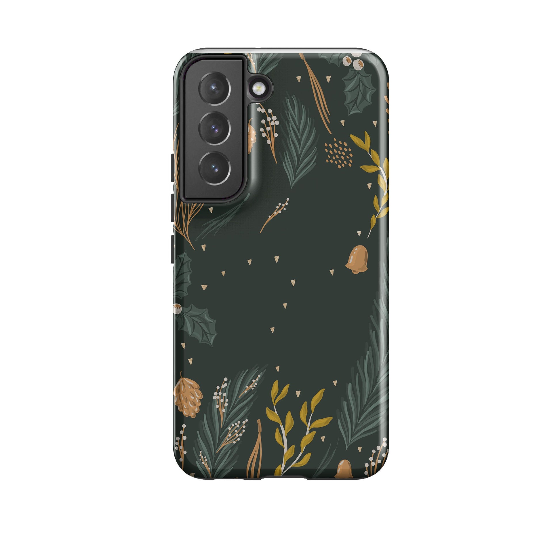 Samsung phone case-Good Tidings-Product Details Raised bevel to protect screen from scratches. Impact resistant polycarbonate shell and shock absorbing inner TPU liner. Secure fit with design wrapping around side of the case and full access to ports. Compatible with Qi-standard wireless charging. Thickness 1/8 inch (3mm), weight 30g. Compatibility See drop down menu for options, please select the right case as we print to order.-Stringberry