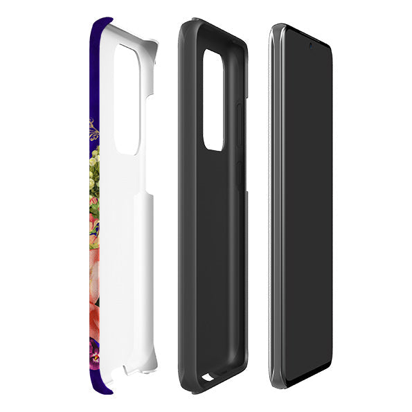 Samsung phone case-Goodnight-Product Details Raised bevel to protect screen from scratches. Impact resistant polycarbonate shell and shock absorbing inner TPU liner. Secure fit with design wrapping around side of the case and full access to ports. Compatible with Qi-standard wireless charging. Thickness 1/8 inch (3mm), weight 30g. Compatibility See drop down menu for options, please select the right case as we print to order.-Stringberry