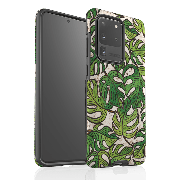Samsung phone case-Green Floral 1 By Amelia Bowman-Product Details Raised bevel to protect screen from scratches. Impact resistant polycarbonate shell and shock absorbing inner TPU liner. Secure fit with design wrapping around side of the case and full access to ports. Compatible with Qi-standard wireless charging. Thickness 1/8 inch (3mm), weight 30g. Compatibility See drop down menu for options, please select the right case as we print to order.-Stringberry