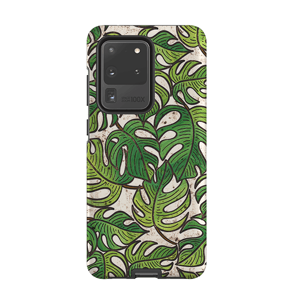 Samsung phone case-Green Floral 1 By Amelia Bowman-Product Details Raised bevel to protect screen from scratches. Impact resistant polycarbonate shell and shock absorbing inner TPU liner. Secure fit with design wrapping around side of the case and full access to ports. Compatible with Qi-standard wireless charging. Thickness 1/8 inch (3mm), weight 30g. Compatibility See drop down menu for options, please select the right case as we print to order.-Stringberry