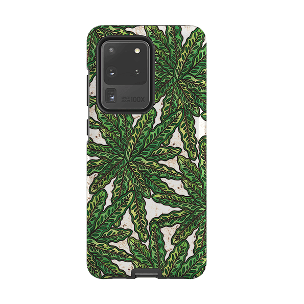 Samsung phone case-Green Floral By Amelia Bowman-Product Details Raised bevel to protect screen from scratches. Impact resistant polycarbonate shell and shock absorbing inner TPU liner. Secure fit with design wrapping around side of the case and full access to ports. Compatible with Qi-standard wireless charging. Thickness 1/8 inch (3mm), weight 30g. Compatibility See drop down menu for options, please select the right case as we print to order.-Stringberry