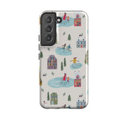 Samsung phone case-Happy Holidays By Caroline Bonne Muller-Product Details Raised bevel to protect screen from scratches. Impact resistant polycarbonate shell and shock absorbing inner TPU liner. Secure fit with design wrapping around side of the case and full access to ports. Compatible with Qi-standard wireless charging. Thickness 1/8 inch (3mm), weight 30g. Compatibility See drop down menu for options, please select the right case as we print to order.-Stringberry