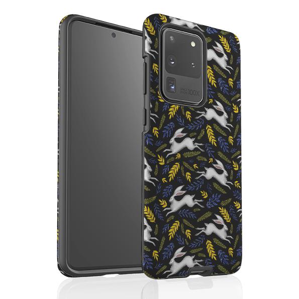 Samsung phone case-Hares By Catherine Rowe-Product Details Raised bevel to protect screen from scratches. Impact resistant polycarbonate shell and shock absorbing inner TPU liner. Secure fit with design wrapping around side of the case and full access to ports. Compatible with Qi-standard wireless charging. Thickness 1/8 inch (3mm), weight 30g. Compatibility See drop down menu for options, please select the right case as we print to order.-Stringberry
