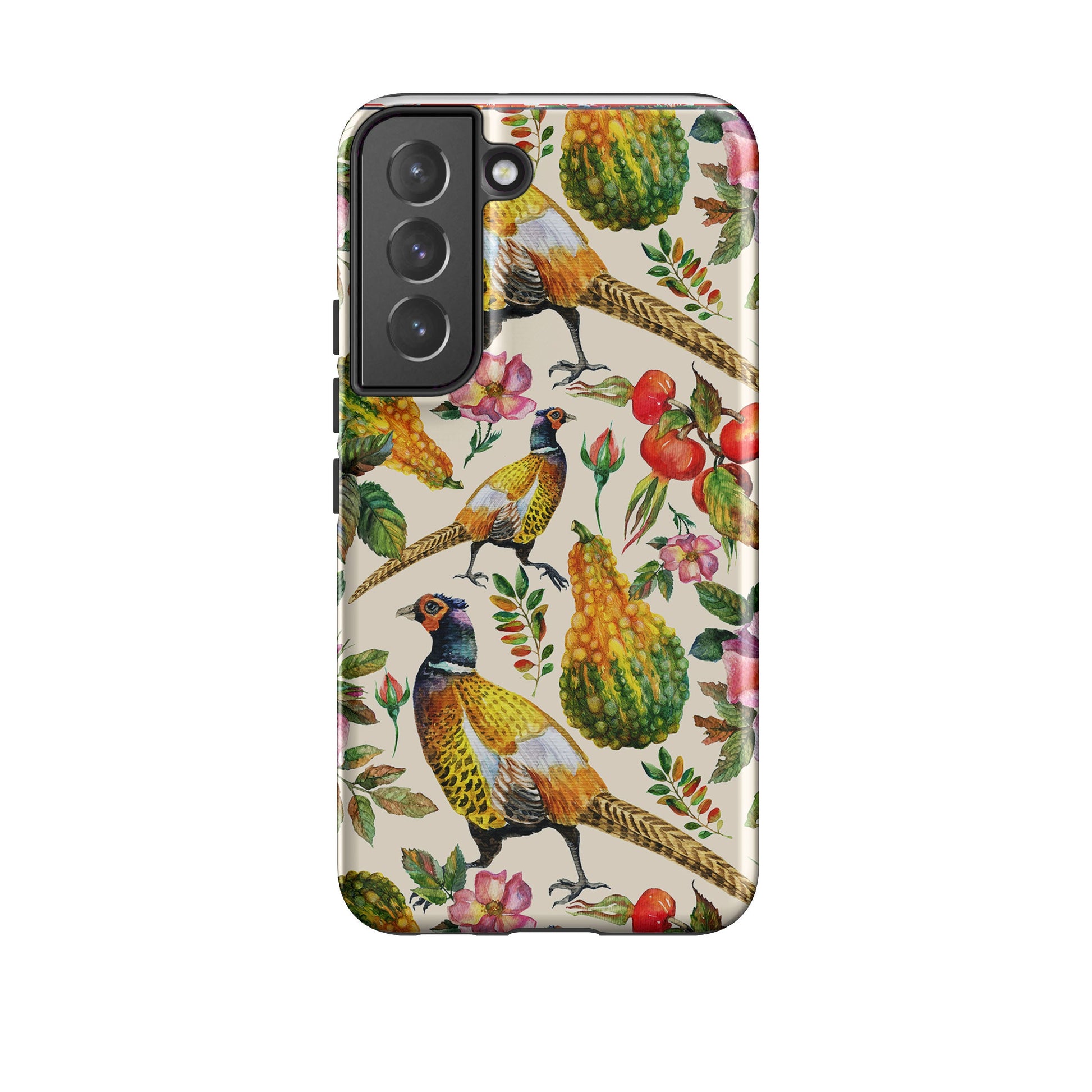 Samsung phone case-Harvest-Product Details Raised bevel to protect screen from scratches. Impact resistant polycarbonate shell and shock absorbing inner TPU liner. Secure fit with design wrapping around side of the case and full access to ports. Compatible with Qi-standard wireless charging. Thickness 1/8 inch (3mm), weight 30g. Compatibility See drop down menu for options, please select the right case as we print to order.-Stringberry
