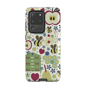 Samsung phone case-Honey Bees By Suzy Taylor-Product Details Raised bevel to protect screen from scratches. Impact resistant polycarbonate shell and shock absorbing inner TPU liner. Secure fit with design wrapping around side of the case and full access to ports. Compatible with Qi-standard wireless charging. Thickness 1/8 inch (3mm), weight 30g. Compatibility See drop down menu for options, please select the right case as we print to order.-Stringberry