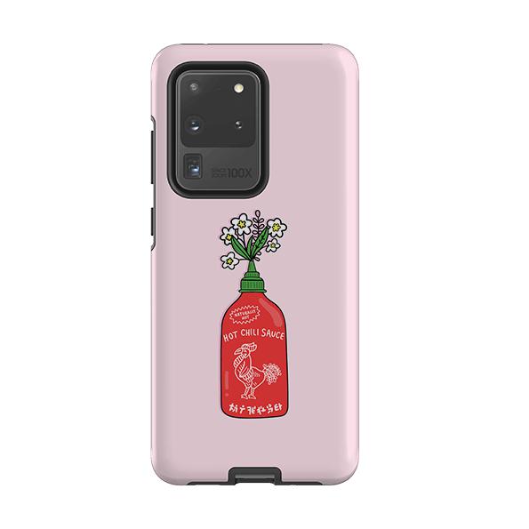 Samsung phone case-Hot Sauce-Product Details Raised bevel to protect screen from scratches. Impact resistant polycarbonate shell and shock absorbing inner TPU liner. Secure fit with design wrapping around side of the case and full access to ports. Compatible with Qi-standard wireless charging. Thickness 1/8 inch (3mm), weight 30g. Compatibility See drop down menu for options, please select the right case as we print to order.-Stringberry