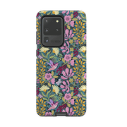 Samsung phone case-Hummingbird Pattern By Bex Parkin-Product Details Raised bevel to protect screen from scratches. Impact resistant polycarbonate shell and shock absorbing inner TPU liner. Secure fit with design wrapping around side of the case and full access to ports. Compatible with Qi-standard wireless charging. Thickness 1/8 inch (3mm), weight 30g. Compatibility See drop down menu for options, please select the right case as we print to order.-Stringberry