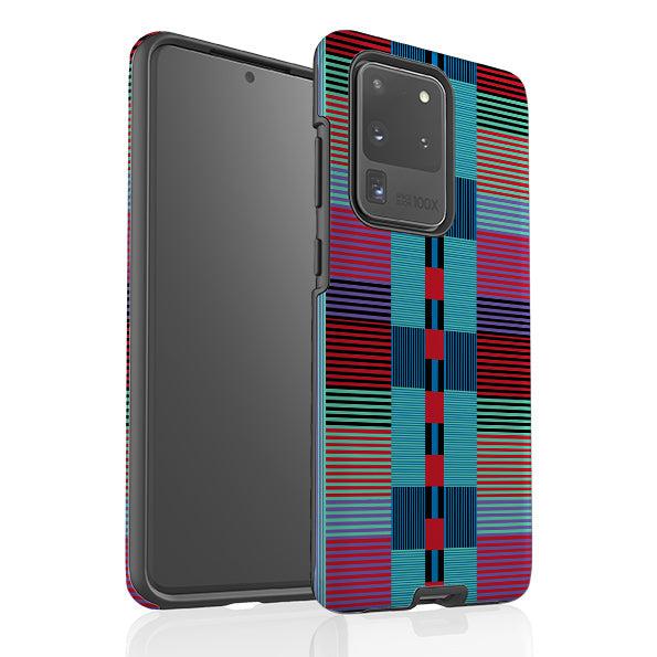 Samsung phone case-Indian Stripe By Cressida Bell-Product Details Raised bevel to protect screen from scratches. Impact resistant polycarbonate shell and shock absorbing inner TPU liner. Secure fit with design wrapping around side of the case and full access to ports. Compatible with Qi-standard wireless charging. Thickness 1/8 inch (3mm), weight 30g. Compatibility See drop down menu for options, please select the right case as we print to order.-Stringberry