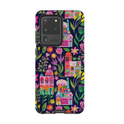 Samsung phone case-Indian Summer Dark By Tracey English-Product Details Raised bevel to protect screen from scratches. Impact resistant polycarbonate shell and shock absorbing inner TPU liner. Secure fit with design wrapping around side of the case and full access to ports. Compatible with Qi-standard wireless charging. Thickness 1/8 inch (3mm), weight 30g. Compatibility See drop down menu for options, please select the right case as we print to order.-Stringberry