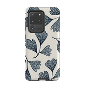 Samsung phone case-Indigo Leaves By Katherine Quinn-Product Details Raised bevel to protect screen from scratches. Impact resistant polycarbonate shell and shock absorbing inner TPU liner. Secure fit with design wrapping around side of the case and full access to ports. Compatible with Qi-standard wireless charging. Thickness 1/8 inch (3mm), weight 30g. Compatibility See drop down menu for options, please select the right case as we print to order.-Stringberry