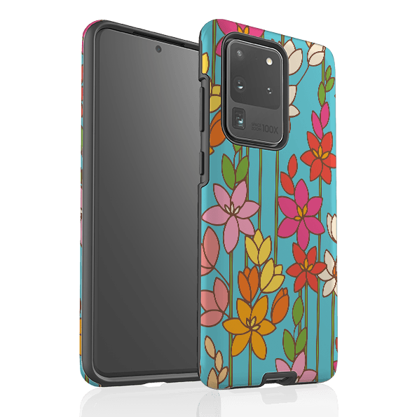 Samsung phone case-Ixia Aqua By Amelia Bowman-Product Details Raised bevel to protect screen from scratches. Impact resistant polycarbonate shell and shock absorbing inner TPU liner. Secure fit with design wrapping around side of the case and full access to ports. Compatible with Qi-standard wireless charging. Thickness 1/8 inch (3mm), weight 30g. Compatibility See drop down menu for options, please select the right case as we print to order.-Stringberry