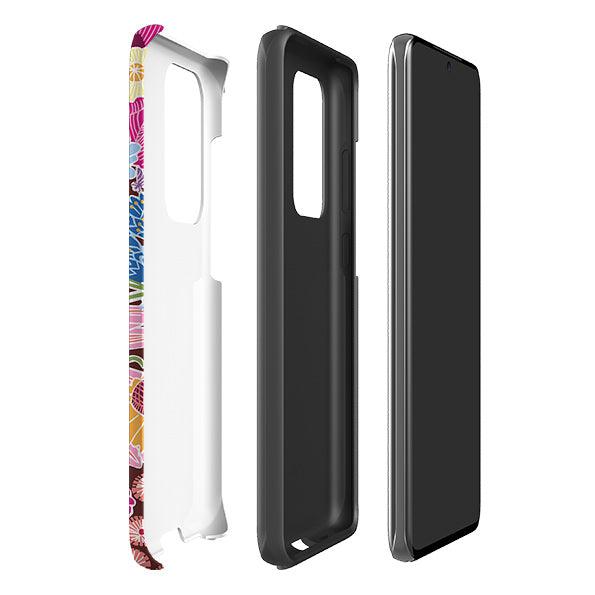 Samsung phone case-Jigsaw Floral 1 By kate Heiss-Product Details Raised bevel to protect screen from scratches. Impact resistant polycarbonate shell and shock absorbing inner TPU liner. Secure fit with design wrapping around side of the case and full access to ports. Compatible with Qi-standard wireless charging. Thickness 1/8 inch (3mm), weight 30g. Compatibility See drop down menu for options, please select the right case as we print to order.-Stringberry