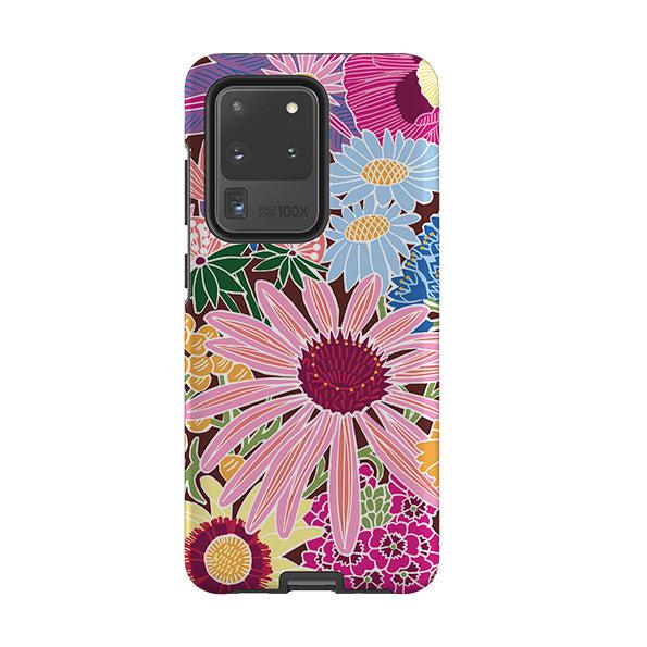 Samsung phone case-Jigsaw Floral 1 By kate Heiss-Product Details Raised bevel to protect screen from scratches. Impact resistant polycarbonate shell and shock absorbing inner TPU liner. Secure fit with design wrapping around side of the case and full access to ports. Compatible with Qi-standard wireless charging. Thickness 1/8 inch (3mm), weight 30g. Compatibility See drop down menu for options, please select the right case as we print to order.-Stringberry