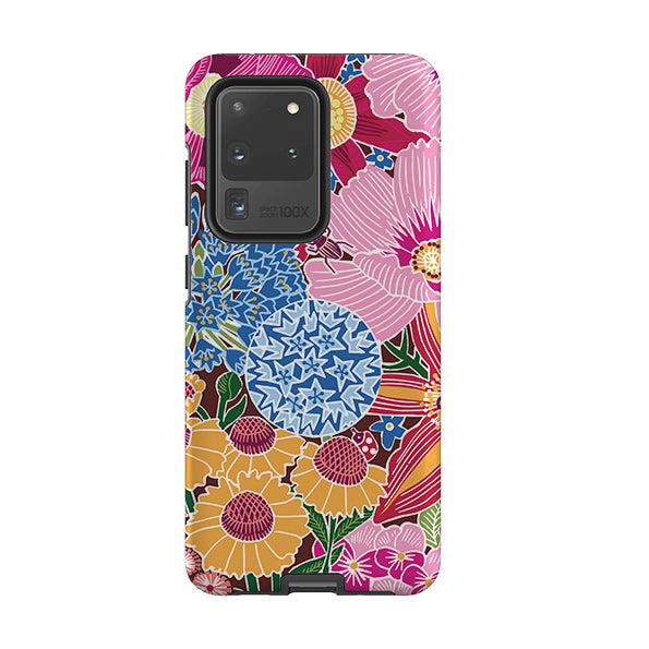 Samsung phone case-Jigsaw Floral 2 By kate Heiss-Product Details Raised bevel to protect screen from scratches. Impact resistant polycarbonate shell and shock absorbing inner TPU liner. Secure fit with design wrapping around side of the case and full access to ports. Compatible with Qi-standard wireless charging. Thickness 1/8 inch (3mm), weight 30g. Compatibility See drop down menu for options, please select the right case as we print to order.-Stringberry