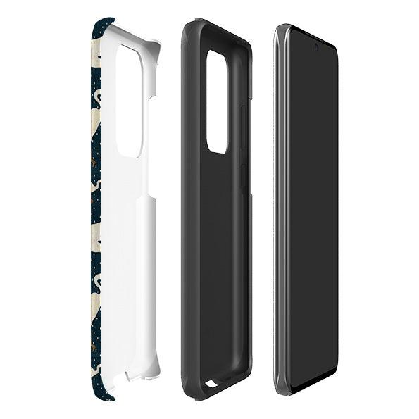 Samsung phone case-Kotuku By Katherine Quinn-Product Details Raised bevel to protect screen from scratches. Impact resistant polycarbonate shell and shock absorbing inner TPU liner. Secure fit with design wrapping around side of the case and full access to ports. Compatible with Qi-standard wireless charging. Thickness 1/8 inch (3mm), weight 30g. Compatibility See drop down menu for options, please select the right case as we print to order.-Stringberry