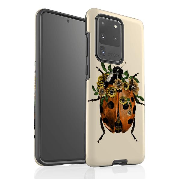 Samsung phone case-Ladybug-Product Details Raised bevel to protect screen from scratches. Impact resistant polycarbonate shell and shock absorbing inner TPU liner. Secure fit with design wrapping around side of the case and full access to ports. Compatible with Qi-standard wireless charging. Thickness 1/8 inch (3mm), weight 30g. Compatibility See drop down menu for options, please select the right case as we print to order.-Stringberry