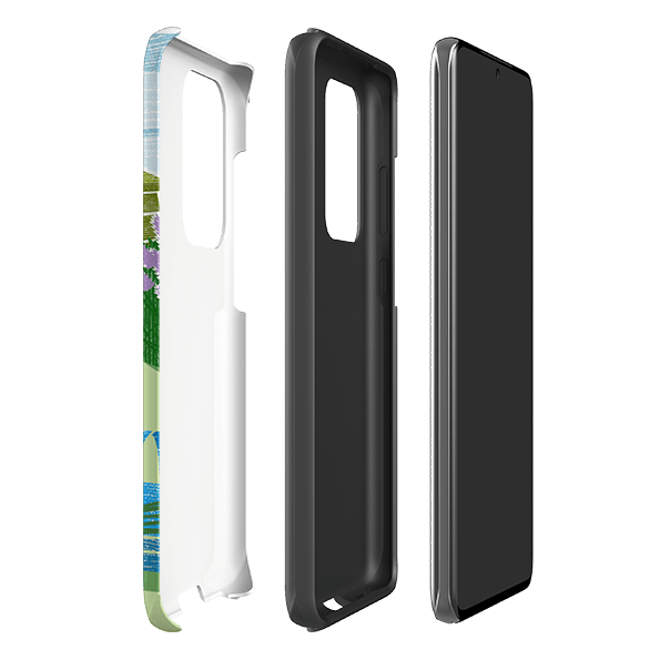 Samsung phone case-Lavender Garden By Liane Payne-Product Details Raised bevel to protect screen from scratches. Impact resistant polycarbonate shell and shock absorbing inner TPU liner. Secure fit with design wrapping around side of the case and full access to ports. Compatible with Qi-standard wireless charging. Thickness 1/8 inch (3mm), weight 30g. Compatibility See drop down menu for options, please select the right case as we print to order.-Stringberry