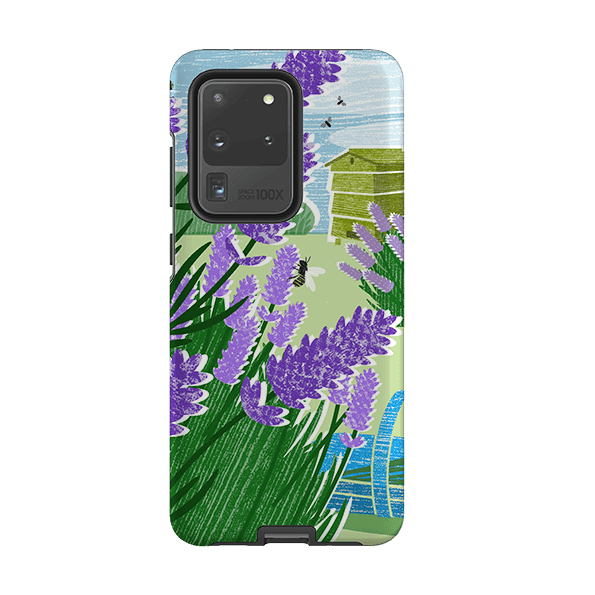 Samsung phone case-Lavender Garden By Liane Payne-Product Details Raised bevel to protect screen from scratches. Impact resistant polycarbonate shell and shock absorbing inner TPU liner. Secure fit with design wrapping around side of the case and full access to ports. Compatible with Qi-standard wireless charging. Thickness 1/8 inch (3mm), weight 30g. Compatibility See drop down menu for options, please select the right case as we print to order.-Stringberry