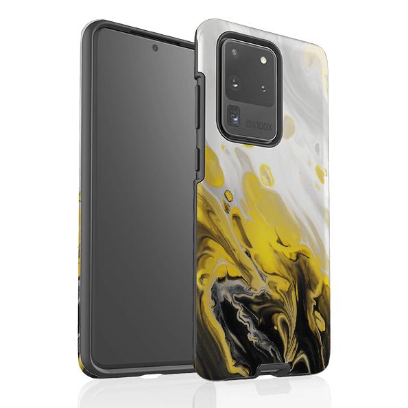 Samsung phone case-Lemon Drop-Product Details Raised bevel to protect screen from scratches. Impact resistant polycarbonate shell and shock absorbing inner TPU liner. Secure fit with design wrapping around side of the case and full access to ports. Compatible with Qi-standard wireless charging. Thickness 1/8 inch (3mm), weight 30g. Compatibility See drop down menu for options, please select the right case as we print to order.-Stringberry