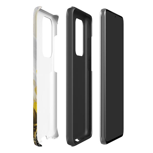 Samsung phone case-Lemon Drop-Product Details Raised bevel to protect screen from scratches. Impact resistant polycarbonate shell and shock absorbing inner TPU liner. Secure fit with design wrapping around side of the case and full access to ports. Compatible with Qi-standard wireless charging. Thickness 1/8 inch (3mm), weight 30g. Compatibility See drop down menu for options, please select the right case as we print to order.-Stringberry