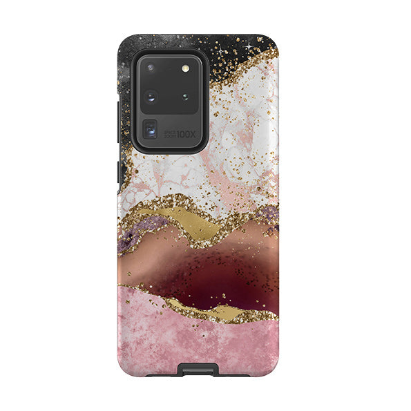 Samsung phone case-Levante (case does not glitter)-Product Details Raised bevel to protect screen from scratches. Impact resistant polycarbonate shell and shock absorbing inner TPU liner. Secure fit with design wrapping around side of the case and full access to ports. Compatible with Qi-standard wireless charging. Thickness 1/8 inch (3mm), weight 30g. Compatibility See drop down menu for options, please select the right case as we print to order.-Stringberry
