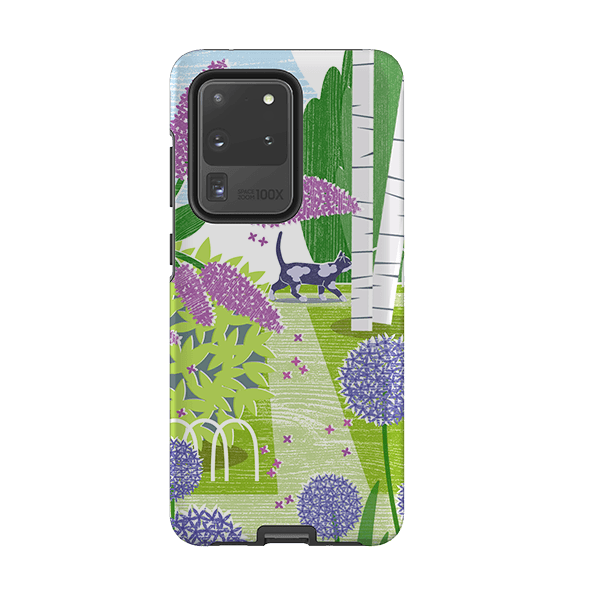 Samsung phone case-Lilac And Alliums By Liane Payne-Product Details Raised bevel to protect screen from scratches. Impact resistant polycarbonate shell and shock absorbing inner TPU liner. Secure fit with design wrapping around side of the case and full access to ports. Compatible with Qi-standard wireless charging. Thickness 1/8 inch (3mm), weight 30g. Compatibility See drop down menu for options, please select the right case as we print to order.-Stringberry