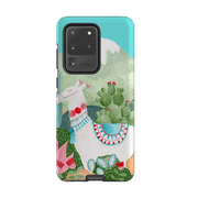 Samsung phone case-Llama By Bex Parkin-Product Details Raised bevel to protect screen from scratches. Impact resistant polycarbonate shell and shock absorbing inner TPU liner. Secure fit with design wrapping around side of the case and full access to ports. Compatible with Qi-standard wireless charging. Thickness 1/8 inch (3mm), weight 30g. Compatibility See drop down menu for options, please select the right case as we print to order.-Stringberry