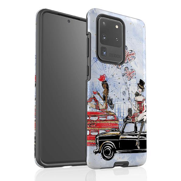 Samsung phone case-London Icons-Product Details Raised bevel to protect screen from scratches. Impact resistant polycarbonate shell and shock absorbing inner TPU liner. Secure fit with design wrapping around side of the case and full access to ports. Compatible with Qi-standard wireless charging. Thickness 1/8 inch (3mm), weight 30g. Compatibility See drop down menu for options, please select the right case as we print to order.-Stringberry